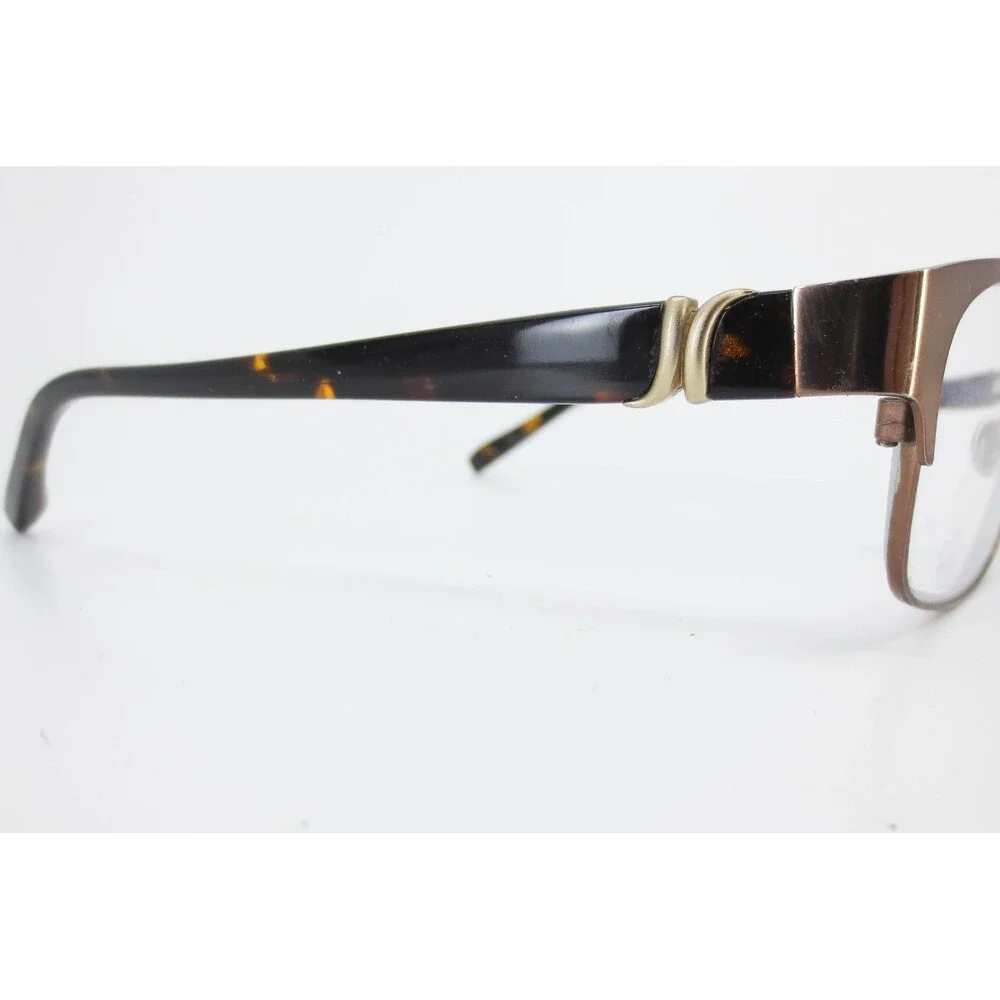 Salvatore Ferragamo Bronze Tortoise Eyeglass Frames Rectangular 35400